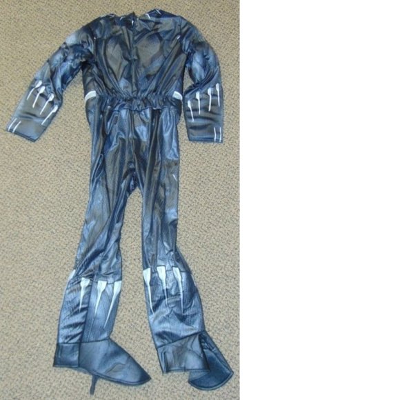 Marvel Black Panther Halloween Costume 12/14 Muscle Jumpsuit w/ Boot Tops & Mask - Picture 6 of 7